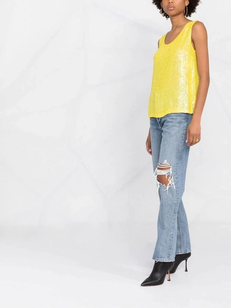 商品Parosh|PAROSH sequinned tank top yellow,价格¥1975,第4张图片详细描述