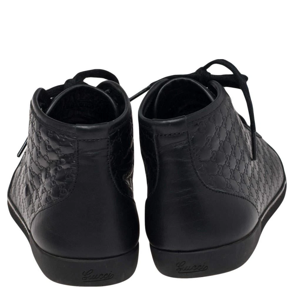 商品[二手商品] Gucci|Gucci Black  Microguccissima Leather High Top Sneakers Size 38.5,价格¥1823,第5张图片详细描述