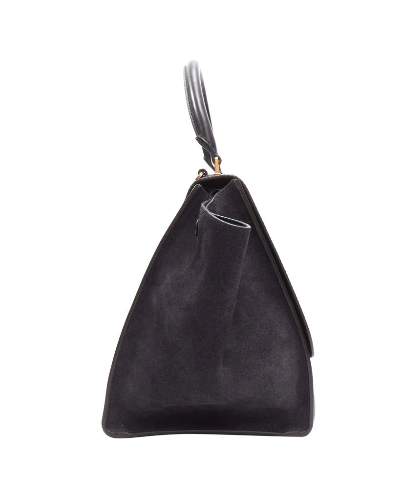 商品[二手商品] Celine|CELINE Trapeze black soft suede leather panels GHW satchel tote bag,价格¥9136,第4张图片详细描述