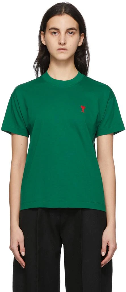 商品AMI|Green Ami de Cœur T-Shirt,价格¥497,第1张图片