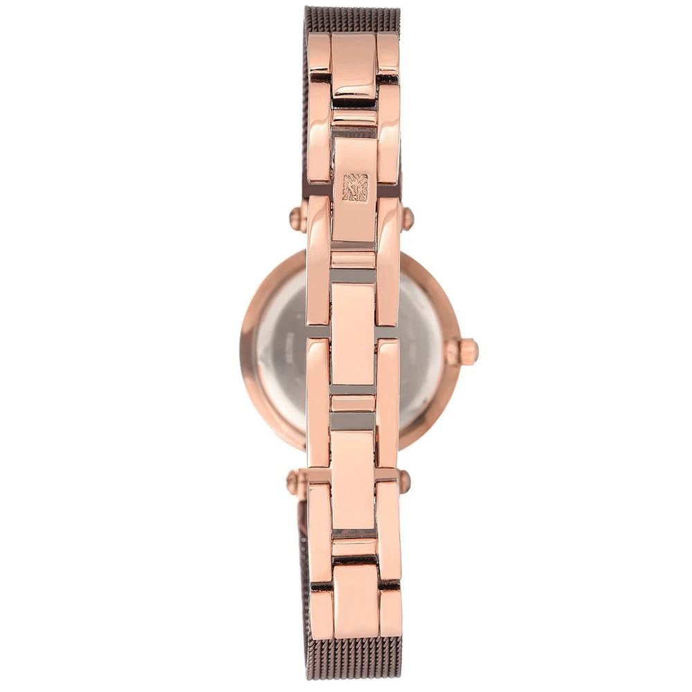 商品Anne Klein|Women's Diamond-Accent Brown Stainless Steel Mesh Bracelet Watch 26mm,价格¥382,第3张图片详细描述