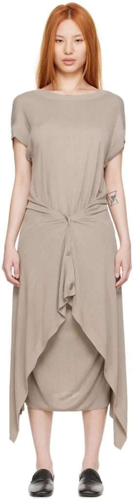 商品Lemaire|Taupe Double Layer Skirt Mid-Length Dress,价格¥971,第1张图片