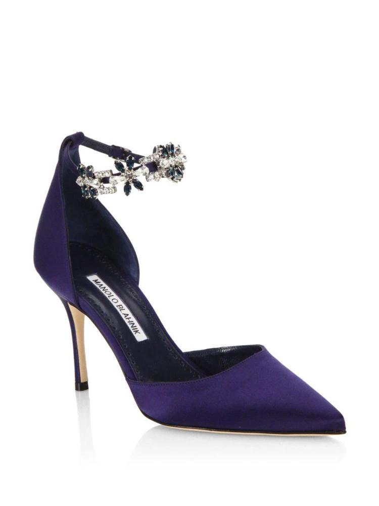 商品Manolo Blahnik|Esfirapi 90 Satin d'Orsay 高跟鞋,价格¥3289,第1张图片