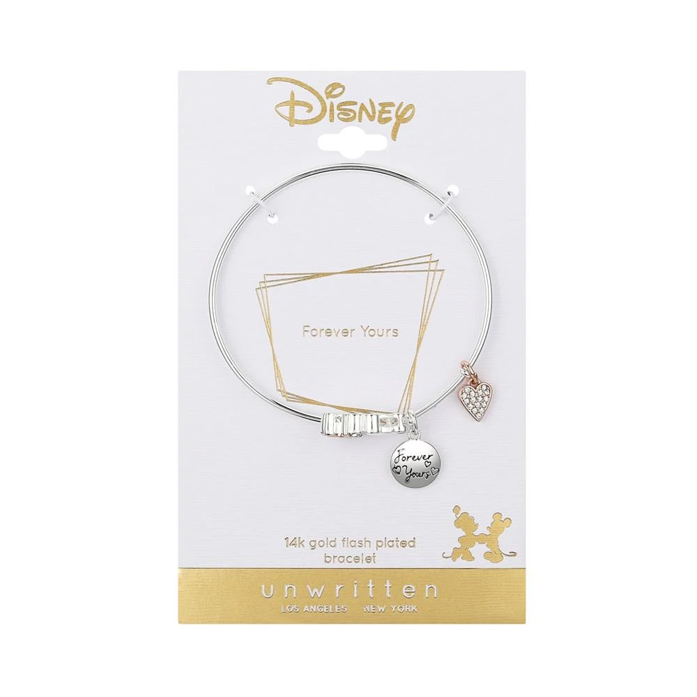 商品Disney|Unwritten Crystal Mickey and Minnie Silver-Plated "Forever Yours" Heart Catch Bracelet,价格¥206,第2张图片详细描述