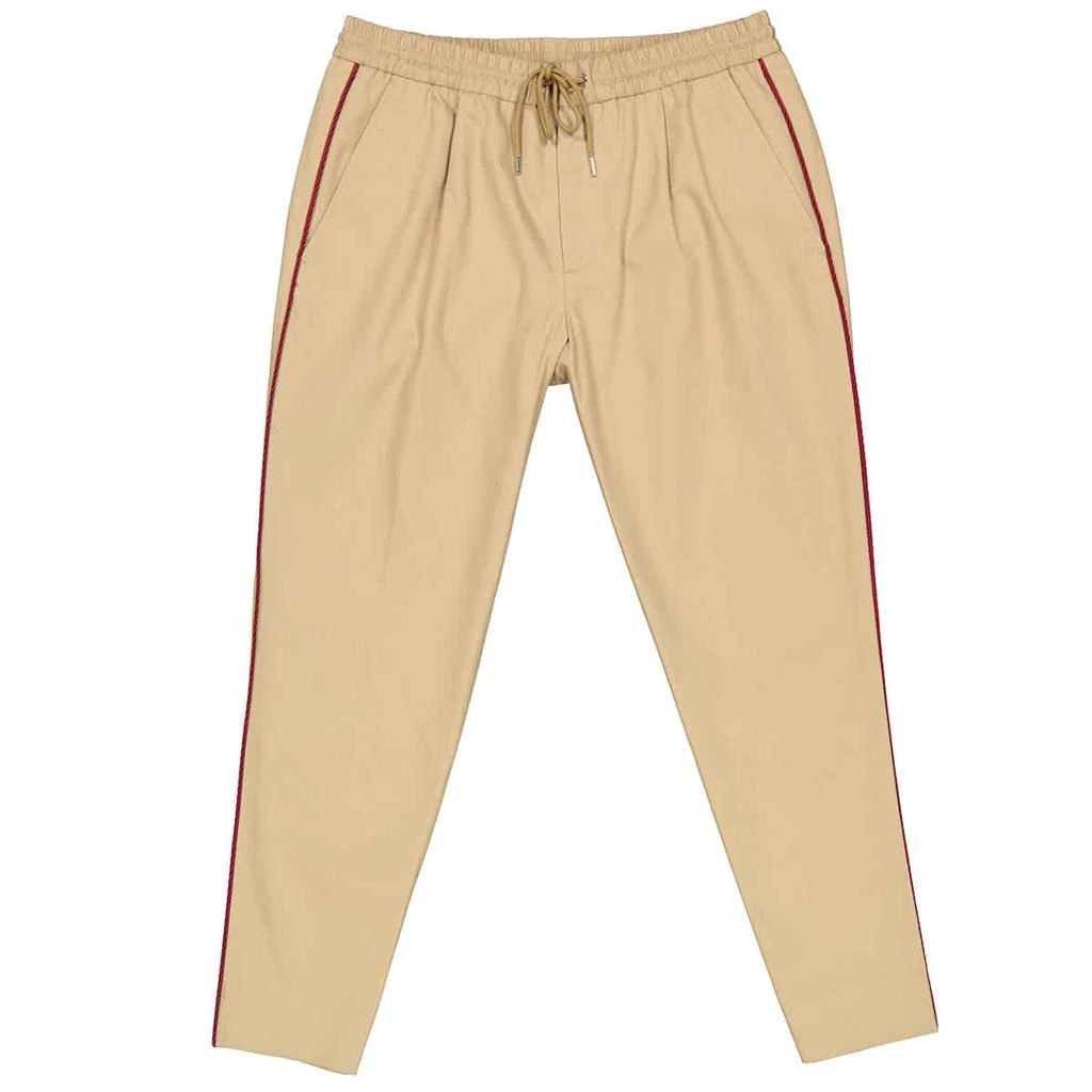 商品Moncler|Men's Brown Stripe Detail Drawstring-waist Trousers,价格¥1640,第1张图片