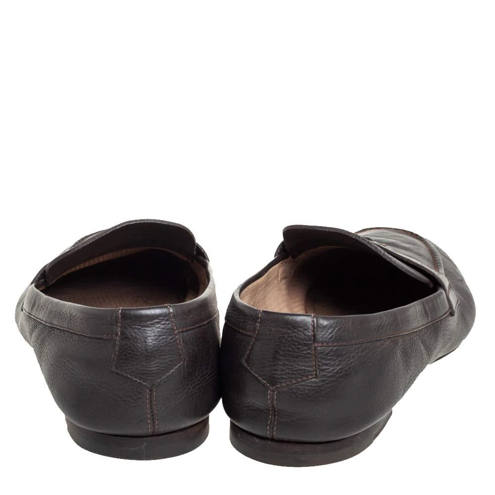 商品[二手商品] Louis Vuitton|Louis Vuitton Brown Leather Slip On Loafers Size 42,价格¥3111,第5张图片详细描述