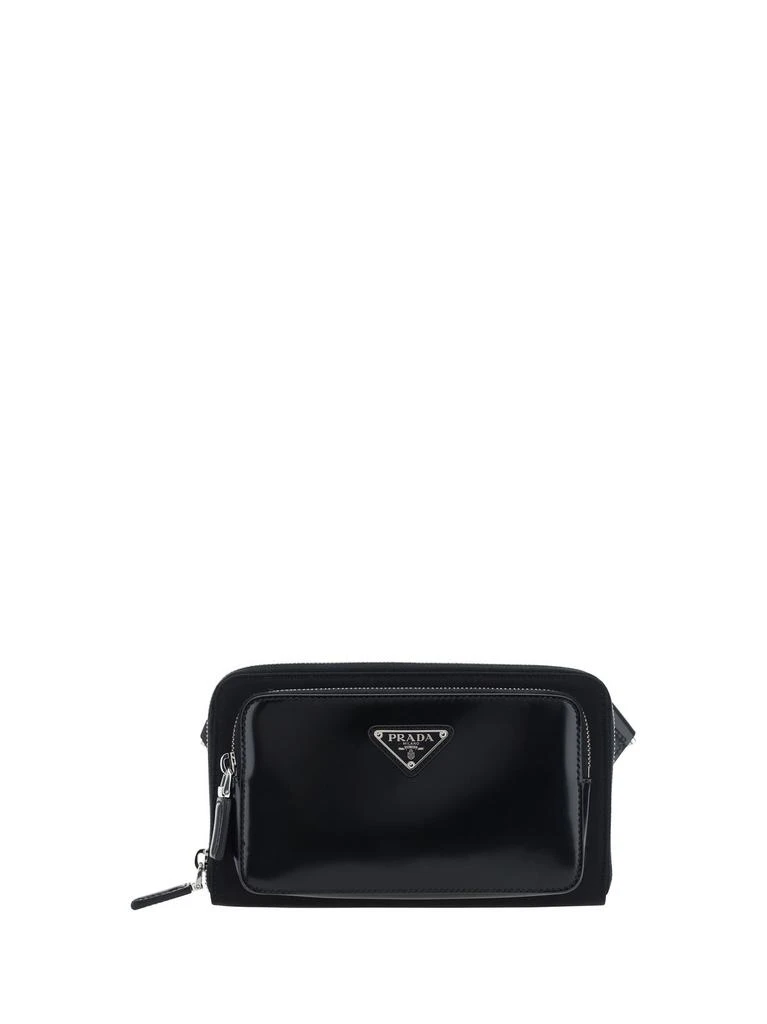 商品Prada|Prada Enamel Triangle Logo Shoulder Bag,价格¥10862,第1张图片