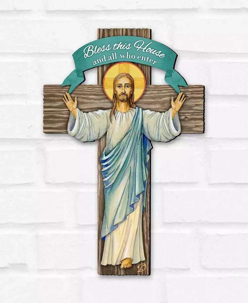 商品Designocracy|Holiday Wooden Door Decor Wall Decor Jesus Cross Door Decor G. DeBrekht,价格¥1099,第3张图片详细描述