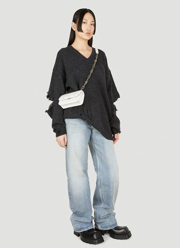 商品Balenciaga|Destroyed V Neck Sweater in Grey,价格¥5204,第2张图片详细描述