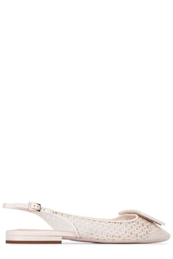 商品Roger Vivier|Roger Vivier Gommettine Net Lacquered Buckle Slingback Ballerinas,价格¥3799,第3张图片详细描述