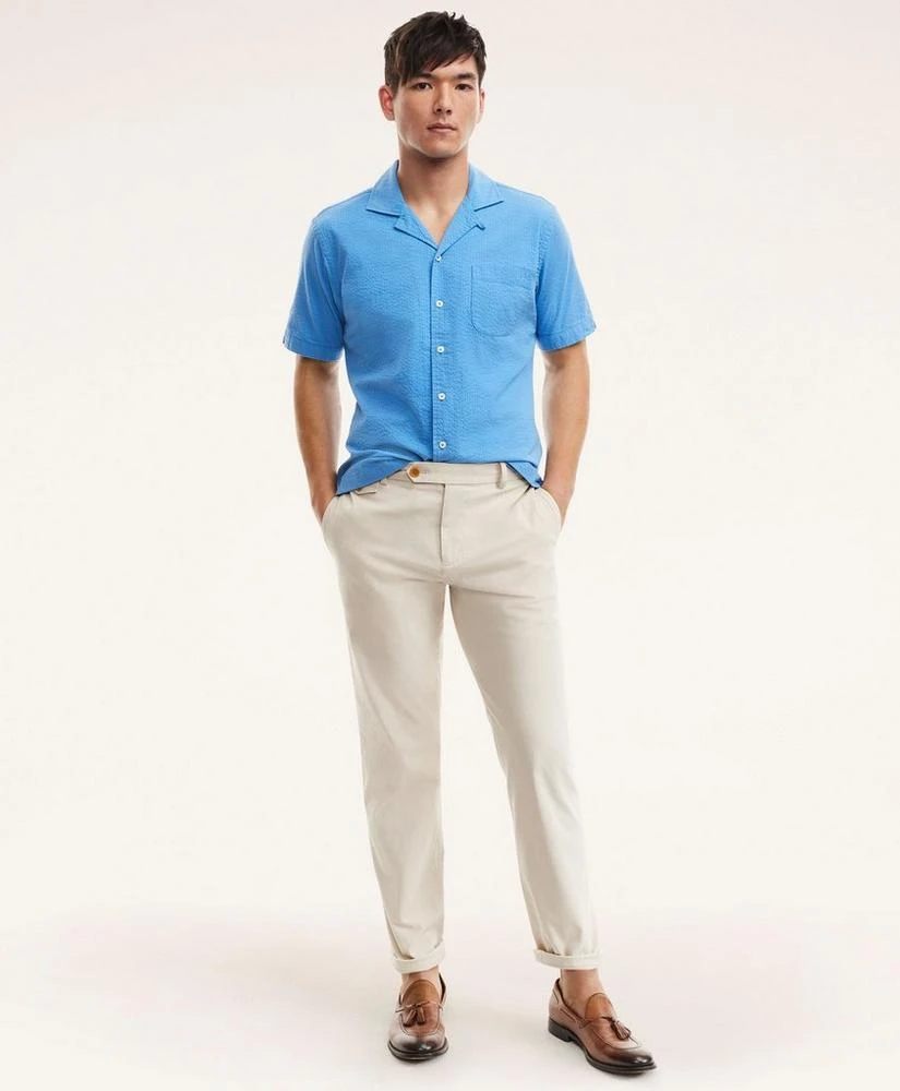 商品Brooks Brothers|Regent Regular-Fit Sport Shirt, Camp Collar Short-Sleeve Seersucker,价格¥412,第2张图片详细描述