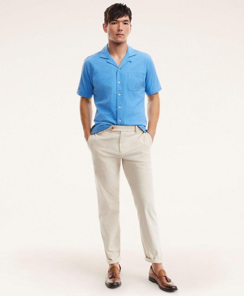 商品Brooks Brothers|Regent Regular-Fit Sport Shirt, Camp Collar Short-Sleeve Seersucker,价格¥353,第4张图片详细描述