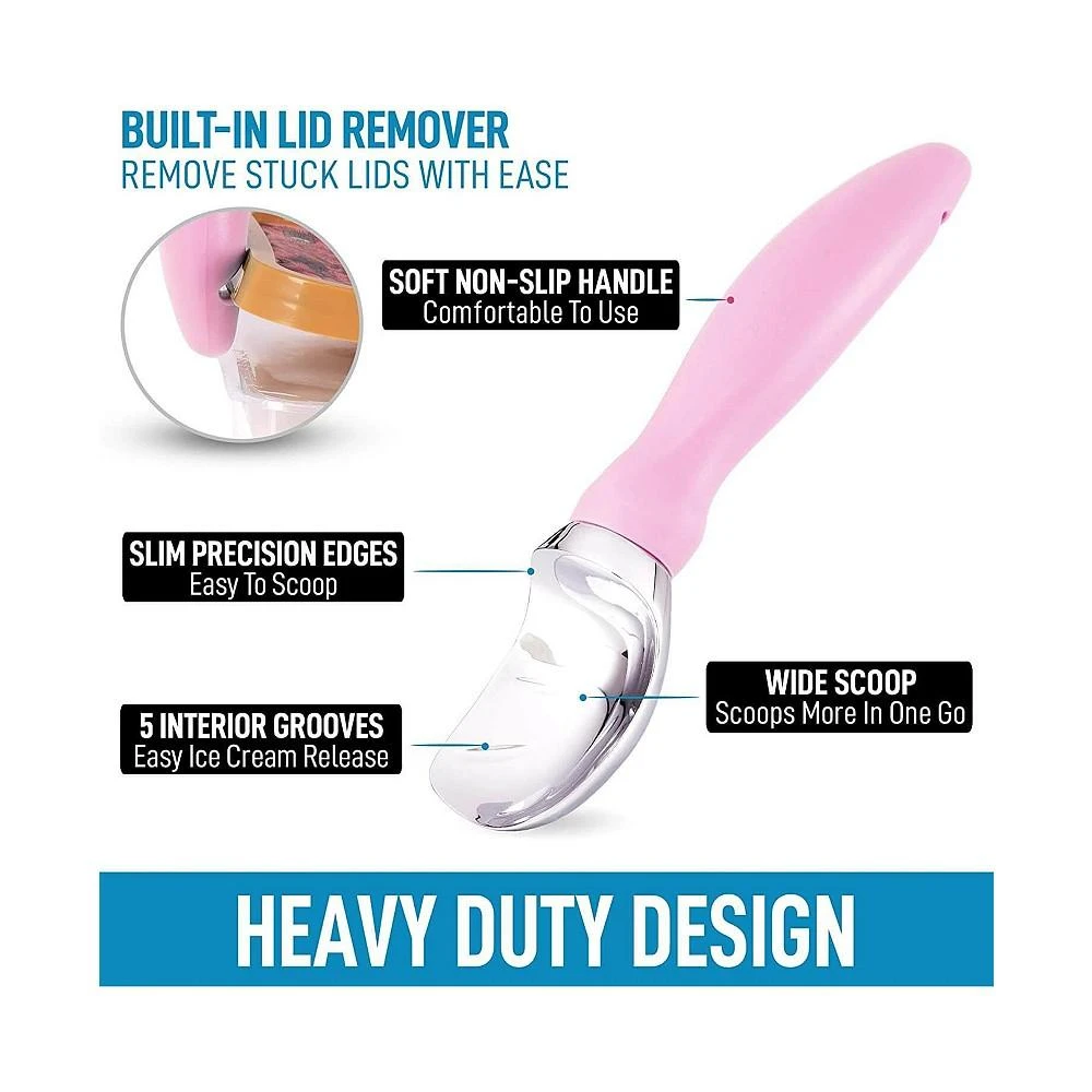 商品Zulay Kitchen|Ice Cream Scooper with Soft Easy Handle and Built-in Lid Opener,价格¥78,第2张图片详细描述