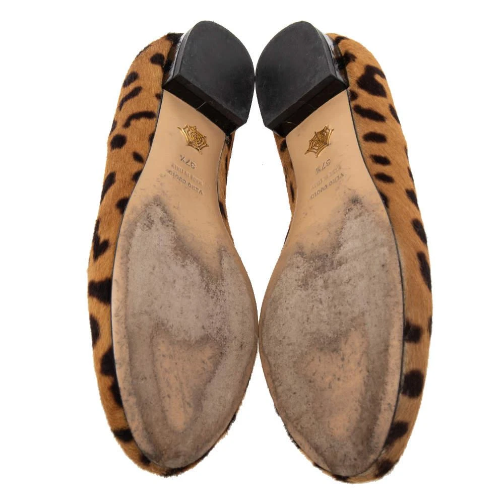  Charlotte Olympia Brown leopard Print  Cat Ballet Flats Size 37.5 商品