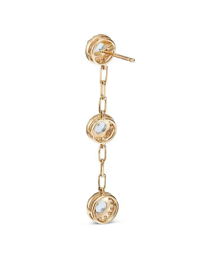 商品Bloomingdale's|Aquamarine & Diamond Halo Linear Drop Earrings in 14K Yellow Gold,价格¥11344,第3张图片详细描述