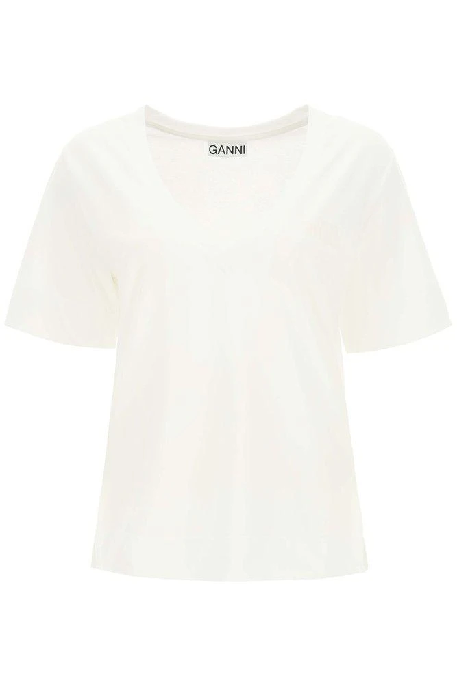 商品Ganni|Ganni Software Jersey V-Neck T-Shirt,价格¥350,第1张图片