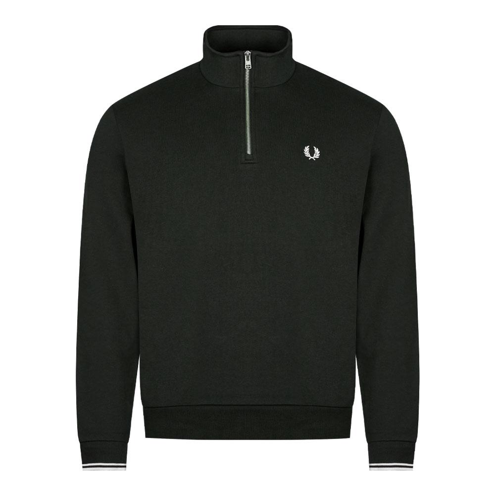 Fred Perry Half Zip Sweatshirt - Night Green商品第1张图片规格展示