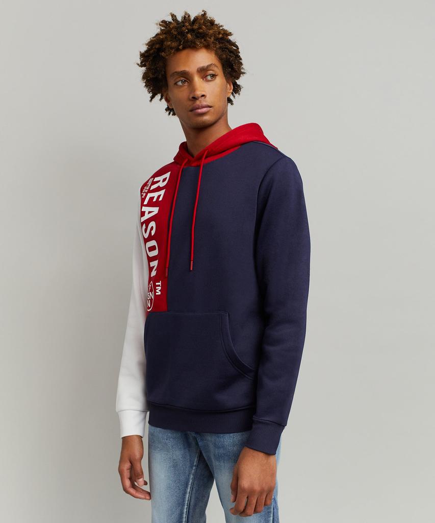 Lester Navy And Red Pouch Pocket Hoodie商品第6张图片规格展示