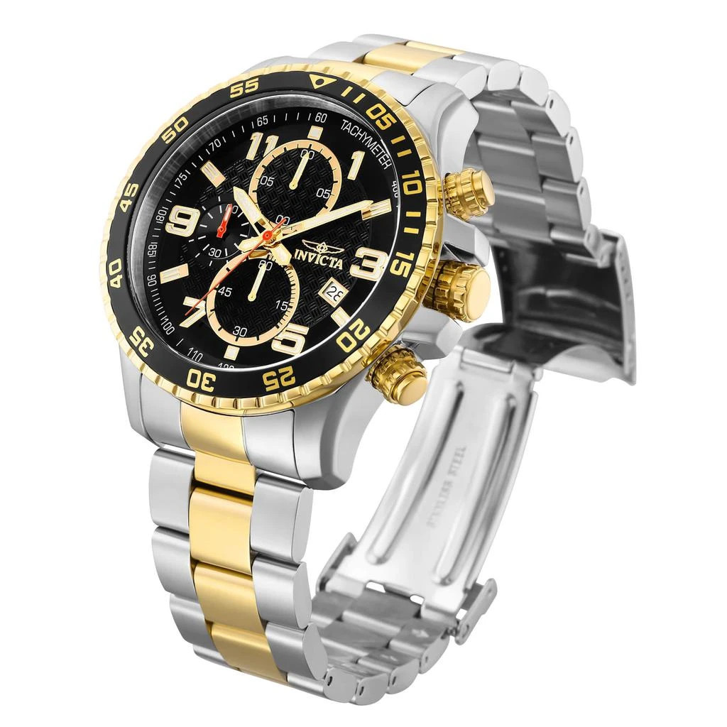 商品Invicta|Invicta 14876 Men's Two Tone Yellow Bracelet Quartz Specialty Chrono Black Dial Date Watch,价格¥508,第3张图片详细描述