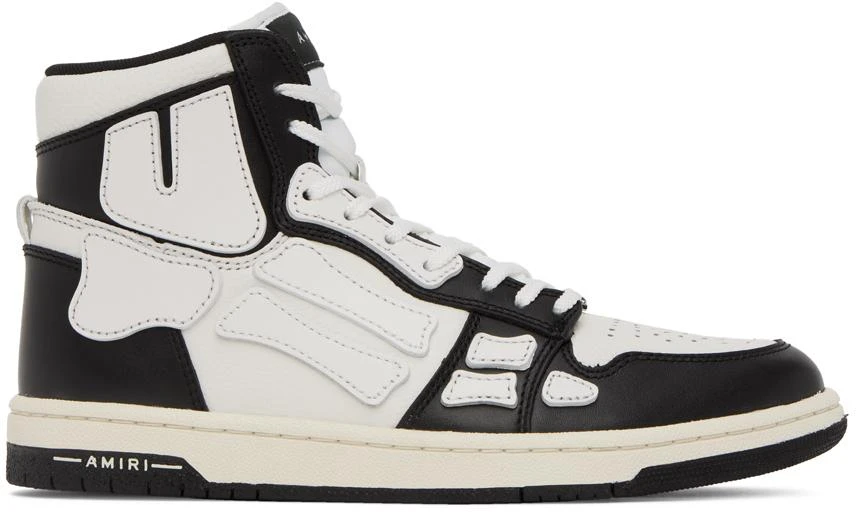 商品AMIRI|Black & White Skel Hi Sneakers,价格¥2557,第1张图片