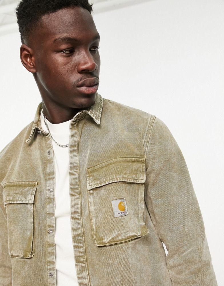 Carhartt WIP monterey denim overshirt in green商品第3张图片规格展示