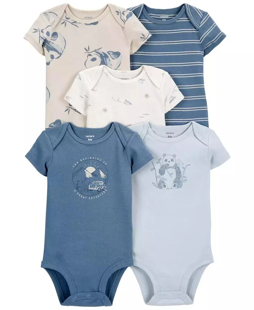 商品Carter's|Baby Boys Short Sleeve Bodysuits, Pack of 5,价格¥138,第1张图片