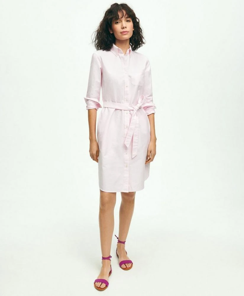 商品Brooks Brothers|Classic Fit Cotton Oxford Stripe Shirt Dress,价格¥763,第1张图片