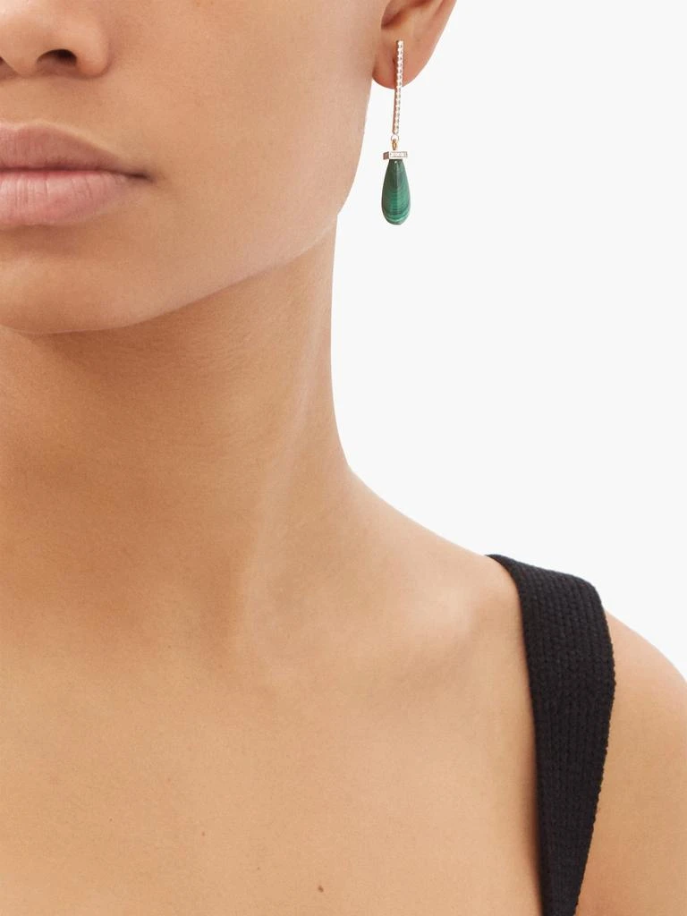 商品MATEO|La Barre diamond, malachite & 14kt gold earrings,价格¥17200,第2张图片详细描述