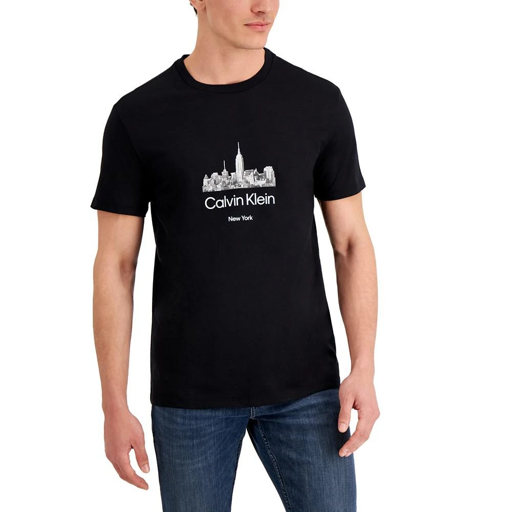 商品Calvin Klein|Men's NYC Skyline Logo Crewneck T-Shirt,价格¥319,第1张图片