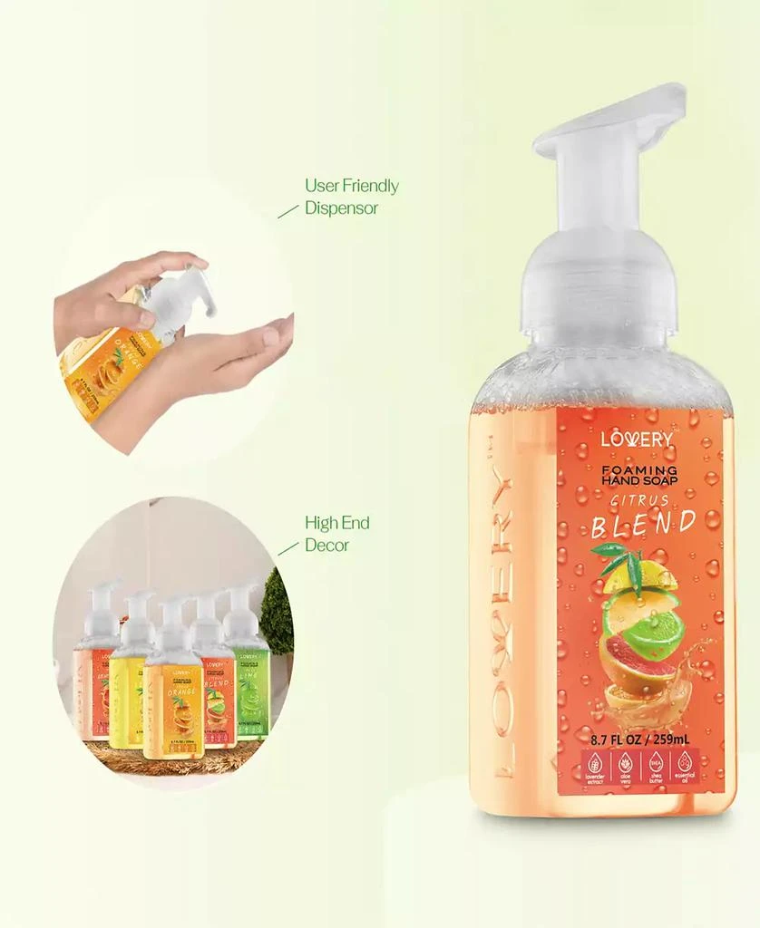 商品Lovery|Hand Foaming Soap in Citrus Blend, Lemon, Orange, Lime, Pink Grapefruit, Moisturizing Hand Soap - Hand Wash Set, 5 Piece,价格¥256,第5张图片详细描述