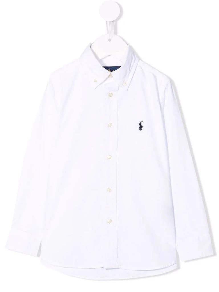 商品Ralph Lauren|Ralph Lauren Child Oxford Shirt In White Slim-fit Cotton,价格¥829,第1张图片