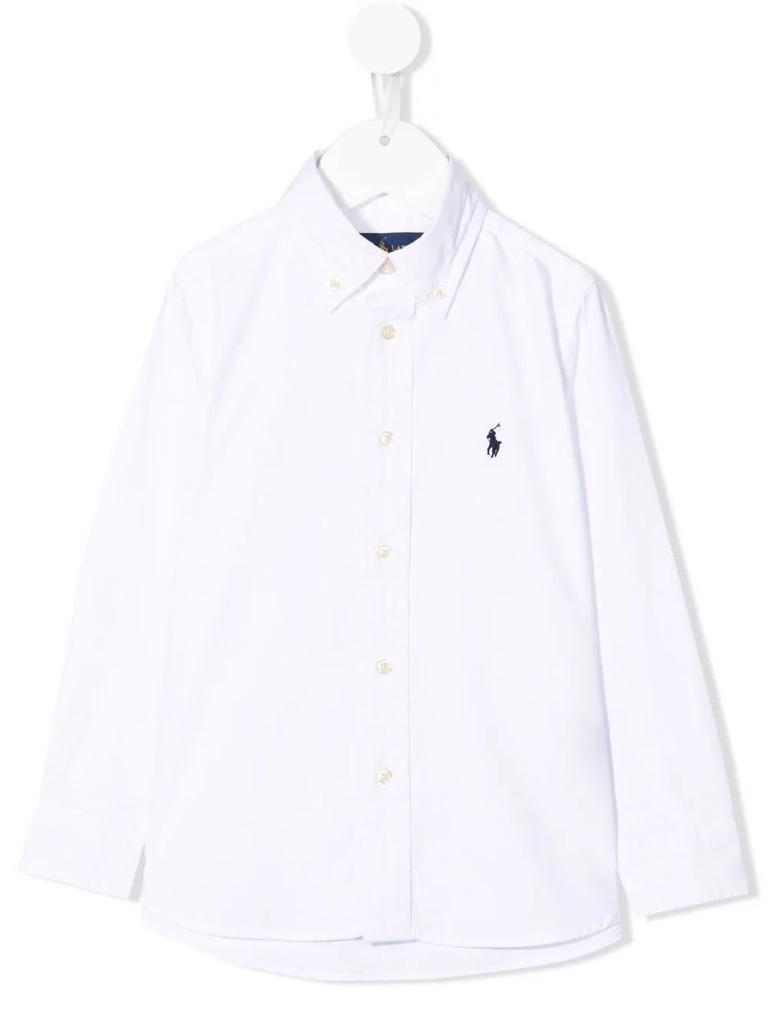 商品Ralph Lauren|Ralph Lauren Child Oxford Shirt In White Slim-fit Cotton,价格¥734,第1张图片