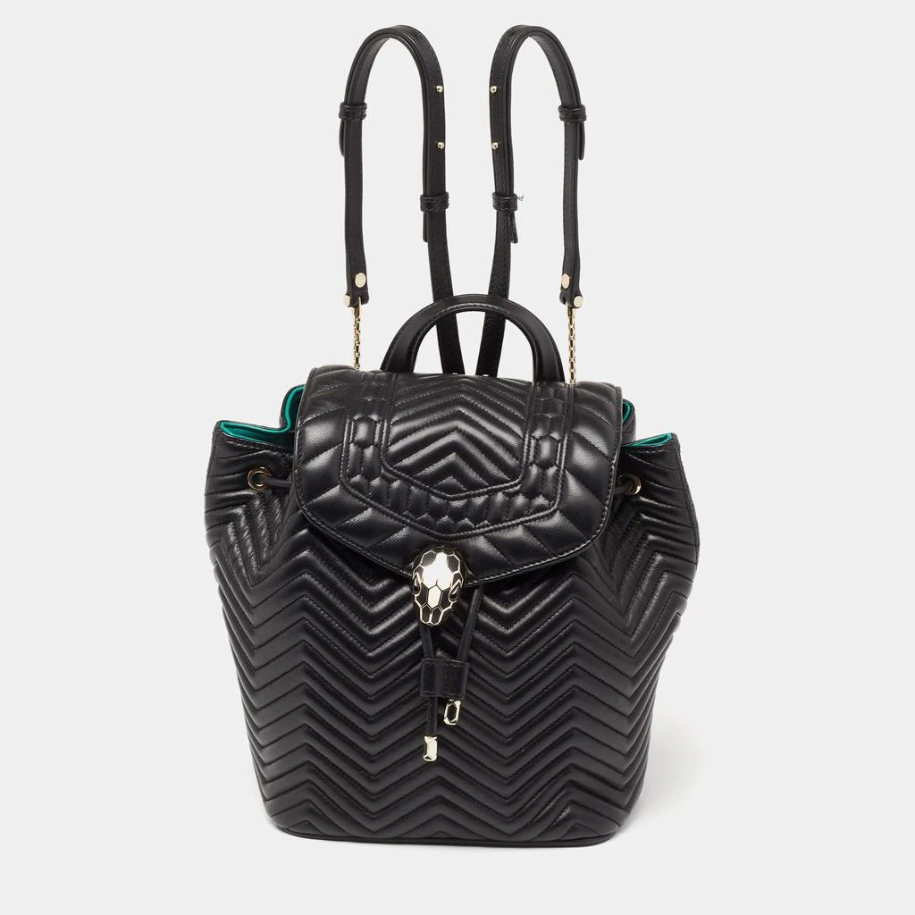 商品[二手商品] BVLGARI|Bvlgari Black Quilted Leather Serpenti Forever Backpack,价格¥9891,第1张图片