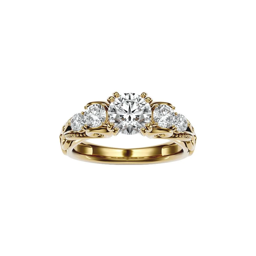 商品Monary|2 Carat Vintage Moissanite Engagement Ring In 14 Karat Yellow Gold,价格¥5662,第4张图片详细描述