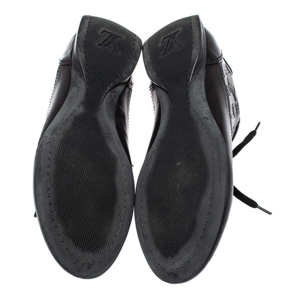Louis Vuitton Black Monogram Embossed Leather Lace Up Sneakers Size 42 商品