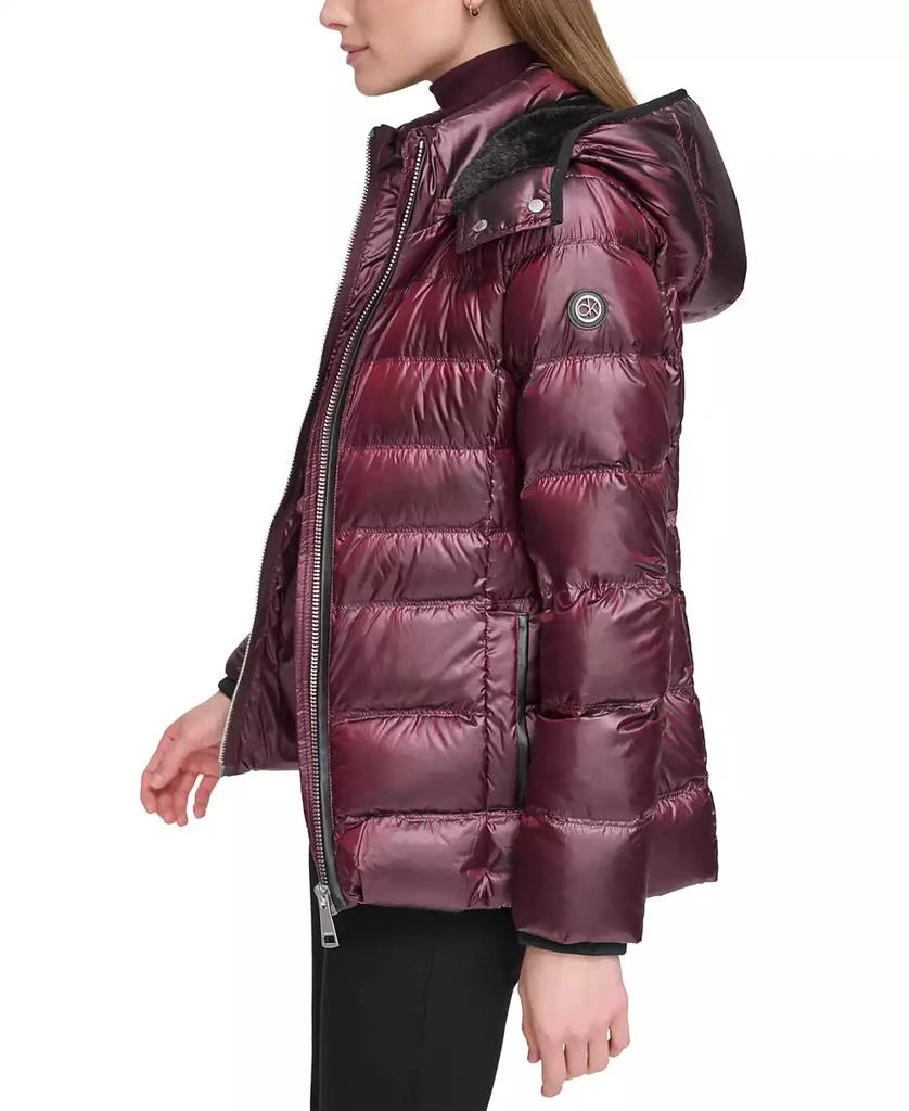 商品Calvin Klein|Women's Shine Hooded Down Puffer Coat,价格¥763,第4张图片详细描述