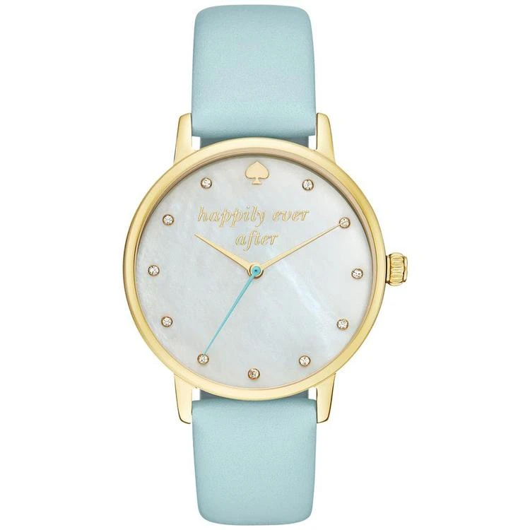 商品Kate Spade|Women's Metro Blue Leather Strap Watch 34mm KSW1318,价格¥737,第1张图片