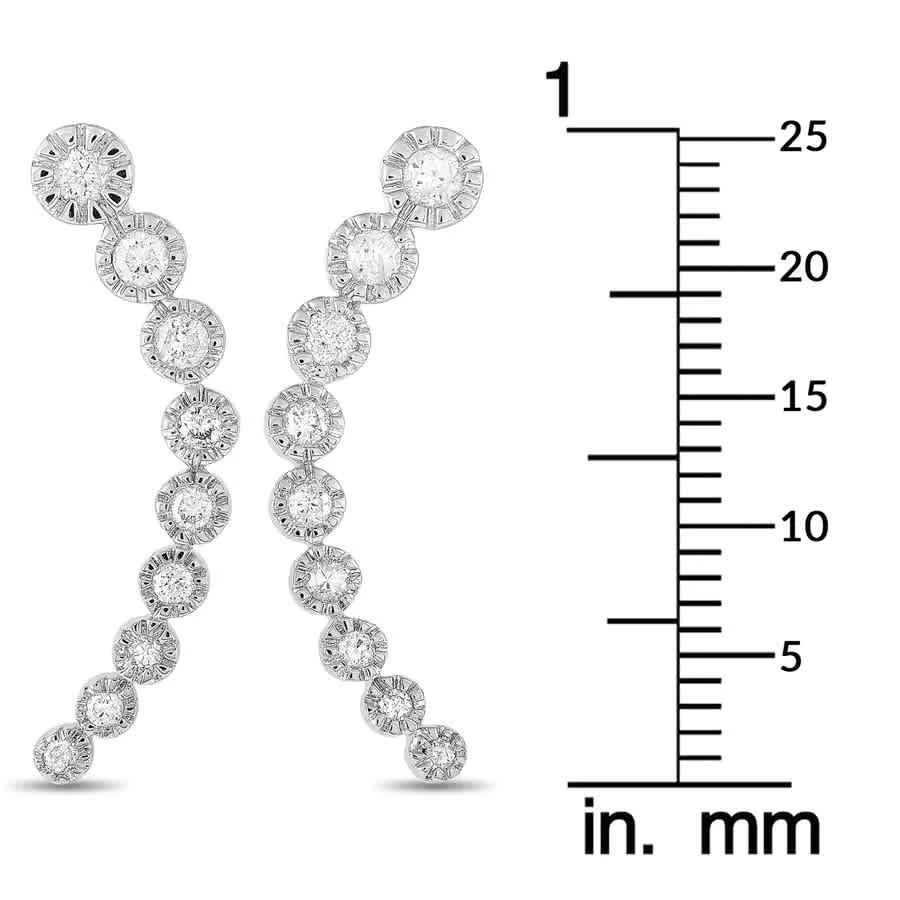 商品LB Exclusive|14K White Gold 0.50ct Diamond Climber Earrings,价格¥4790,第3张图片详细描述