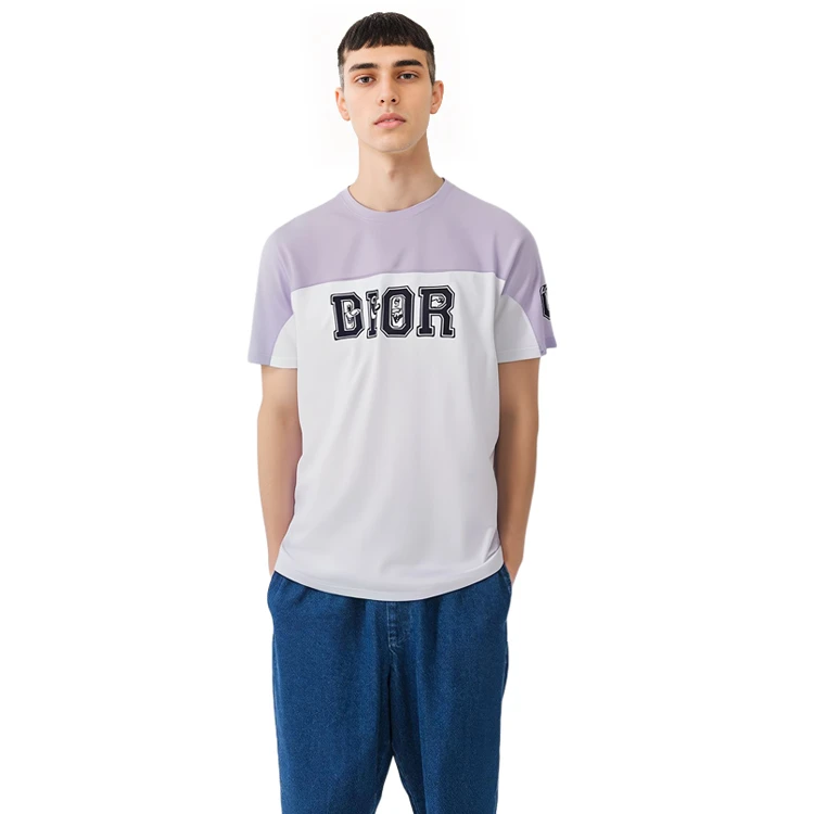 商品[国内直发] Dior|迪奥 x KENNY SCHARF 联名款 拼色Logo圆领平纹针织短袖T恤 男款 白色,价格¥3116,第9张图片详细描述