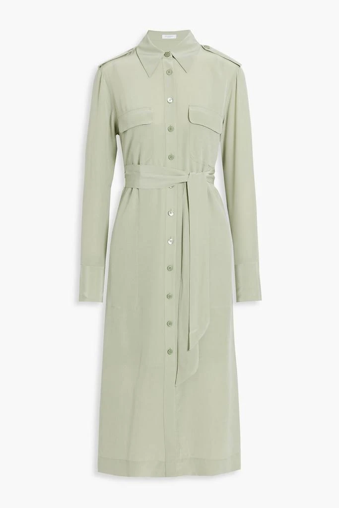 商品Equipment|Zelie belted washed-silk midi shirt dress,价格¥1042,第1张图片