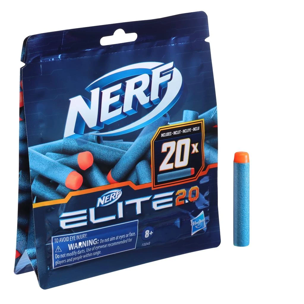 商品Nerf|NERF Elite 2.0 20-Dart Refill Pack -- 20 Official Foam Darts Elite 2.0 Blasters -- Compatible with All Elite Blasters,价格¥39,第2张图片详细描述