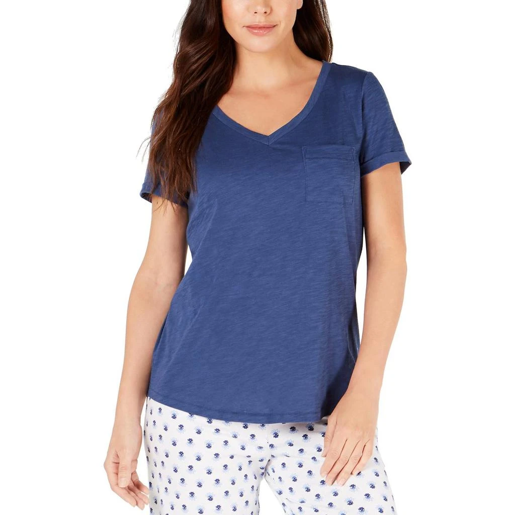 商品Charter Club|Charter Club Womens Comfy Sleepwear Pajama Top,价格¥16,第1张图片