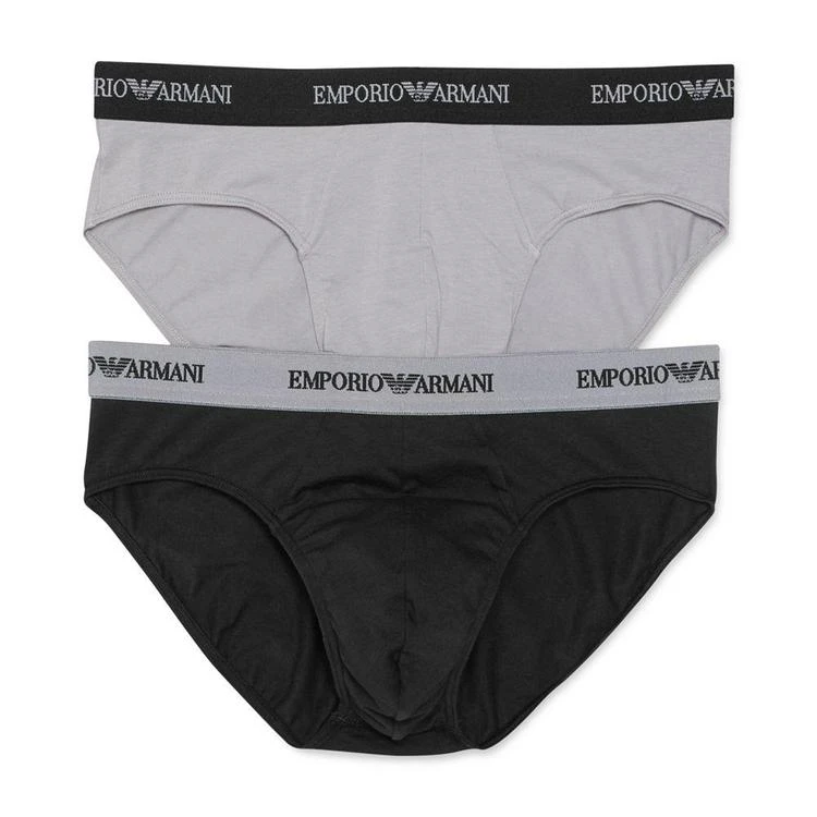 商品Emporio Armani|Men's Stretch-Cotton Briefs 2-Pack,价格¥135,第3张图片详细描述