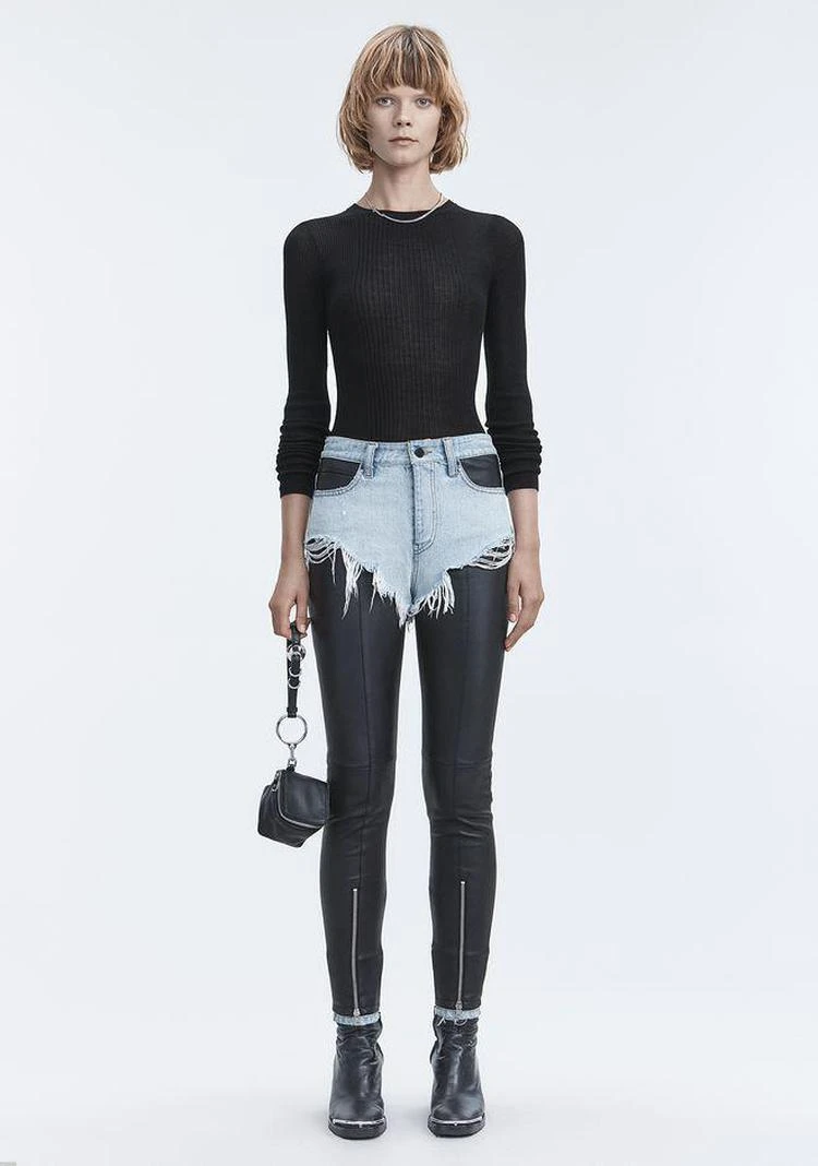 商品Alexander Wang|RIB LONG SLEEVE TOP,价格¥883,第1张图片