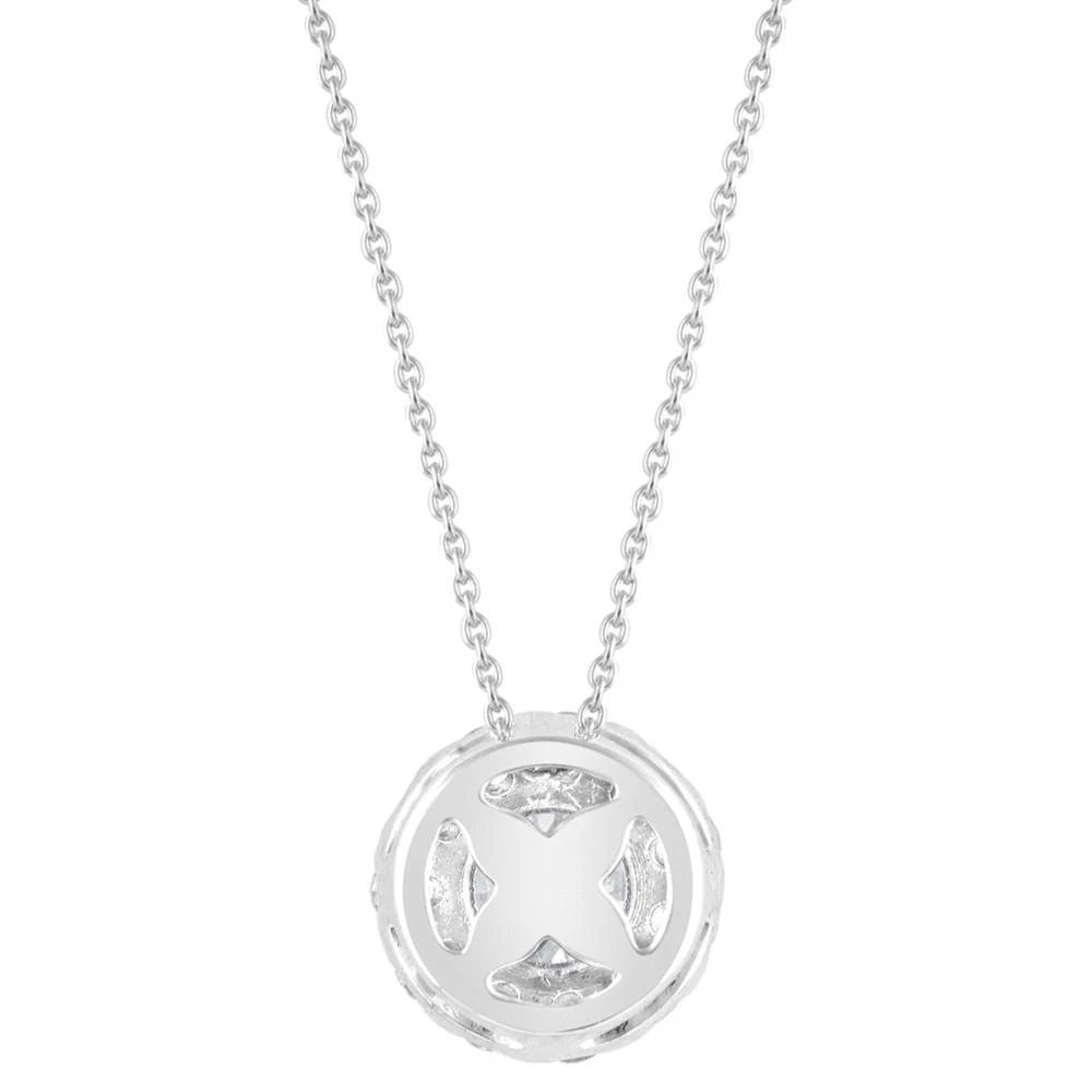 商品Macy's|Diamond Halo 18" Pendant Necklace (1/2 ct. t.w.) in 14k White Gold,价格¥6025,第5张图片详细描述