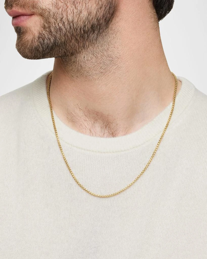 商品David Yurman|Men's Box Chain Necklace in Brushed 18K Gold, 2.7mm,价格¥32746,第2张图片详细描述