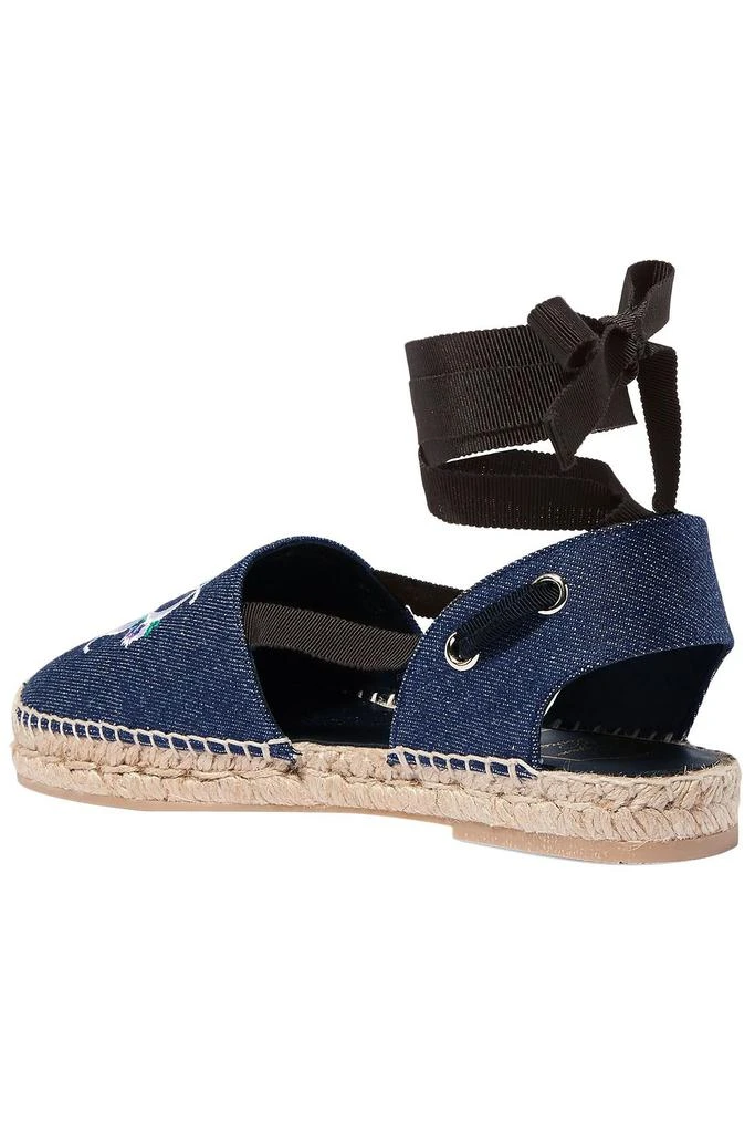 商品Roger Vivier|Blooming Rv embroidered denim espadrilles,价格¥1336,第4张图片详细描述