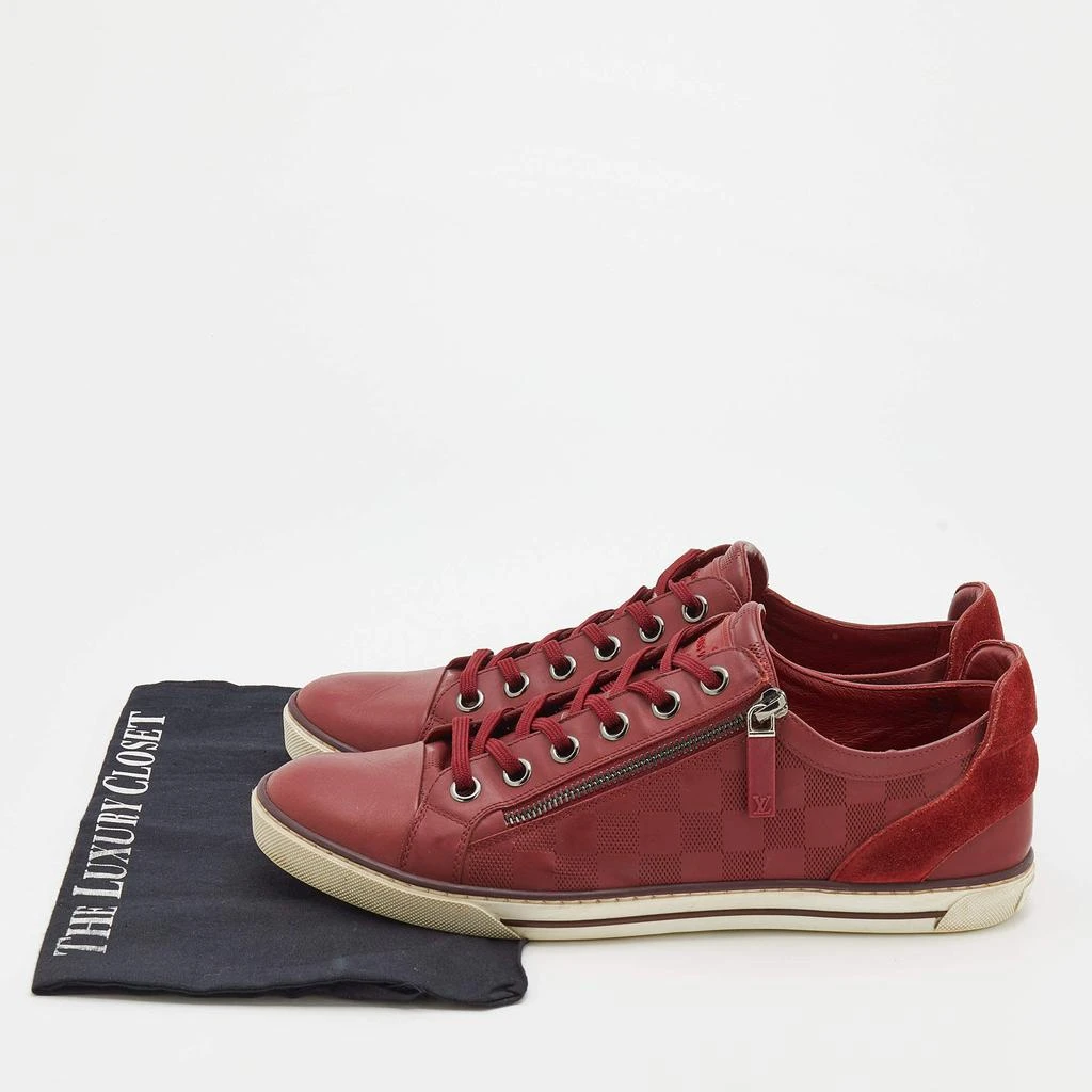 Louis Vuitton Red Leather And Suede Low Top Sneakers Size 42 商品