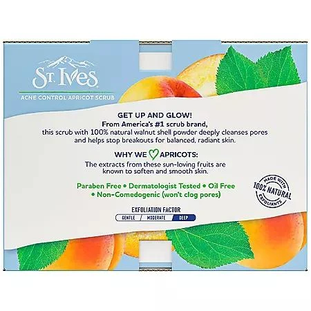 商品St. Ives|St. Ives Acne Control Apricot Scrub, 6 oz., 3 pk.,价格¥96,第2张图片详细描述