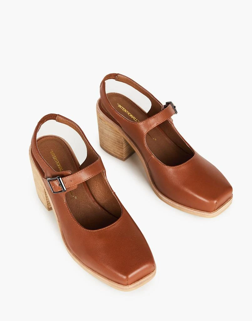 商品Madewell|Intentionally Blank Leather Office Mary Jane Slingbacks in Cognac,价格¥1583,第3张图片详细描述